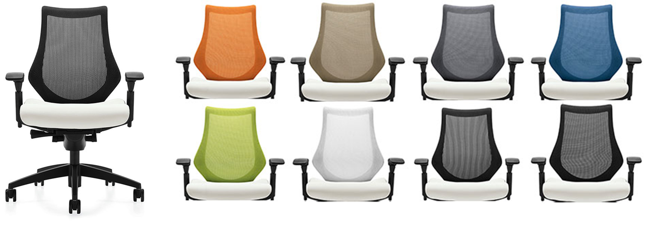 Global's Spree task chairs available in 8 different mesh colors and service as another great way to bring in color! 